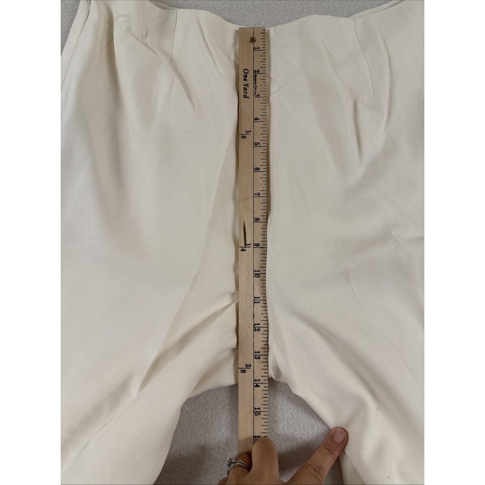 Vtg Lauren Ralph Lauren 100% Silk Wide Leg Pants Ivory Sz 12 Career Office New - Picture 13 of 15